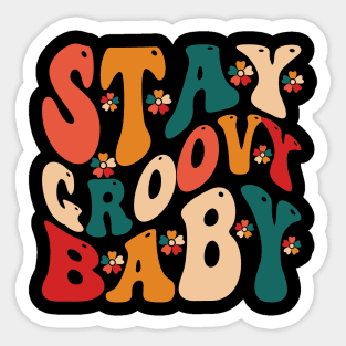 Stay Groovy 60s Outfit 70s Theme Costume Cute Rainbow Hippie Sticker